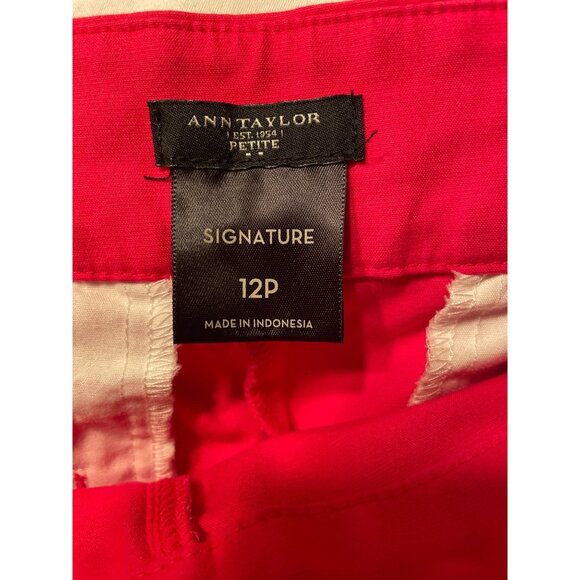 Ann Taylor Womens Signature Petite Pink Capri Pants 12P Cotton Blend Stretch - Picture 4 of 7